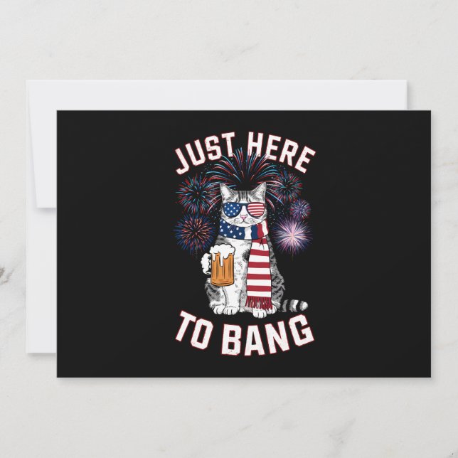 Hier zu Bang USA Flag Bierkatze Lover 4. Juli Einladung (Vorderseite)