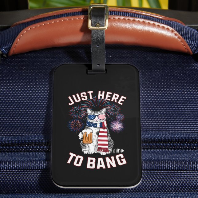 Hier zu Bang USA Flag Bierkatze Lover 4. Juli Gepäckanhänger (Vorderseite Insitu 2)