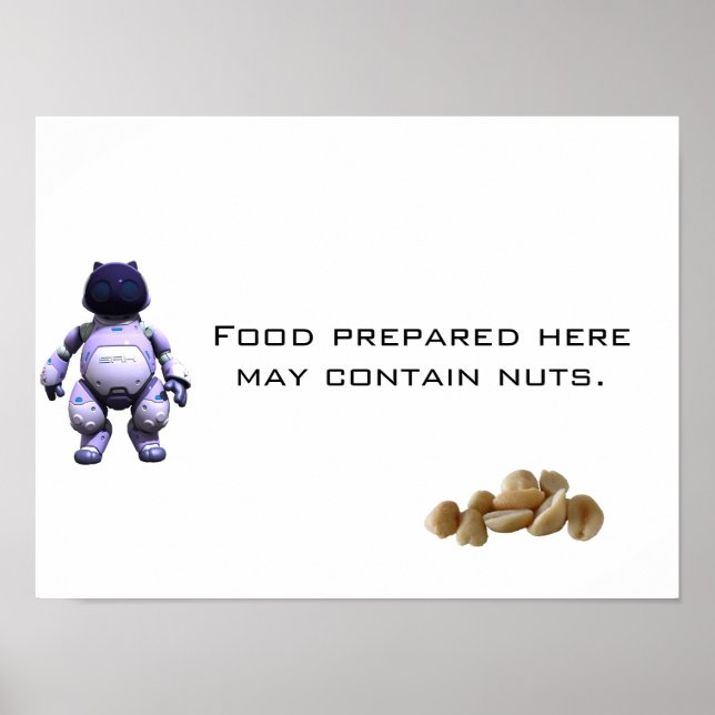 Hier zubereitete Lebensmittel können Nüsse enthalt Poster (Vorne)