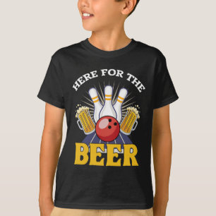 Hier zum Bier trinken Bowling T-Shirt