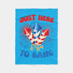 Hier zum Feiern Lustiger 4. Juli Amerikanische Fla Fleecedecke