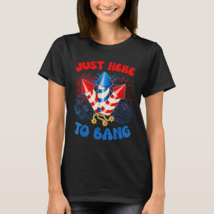 Hier zum Feiern Lustiger 4. Juli Amerikanische Fla T-Shirt