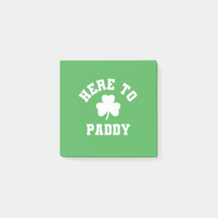 Hier zum Paddy Funny St Patrick's Day Kleeblatt Post-it Klebezettel
