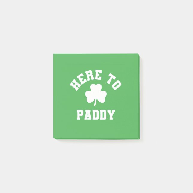 Hier zum Paddy Funny St Patrick's Day Kleeblatt Post-it Klebezettel (Vorderseite)