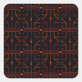 Hieroglyph Abstrakte Musteraufkleber Quadratischer Aufkleber