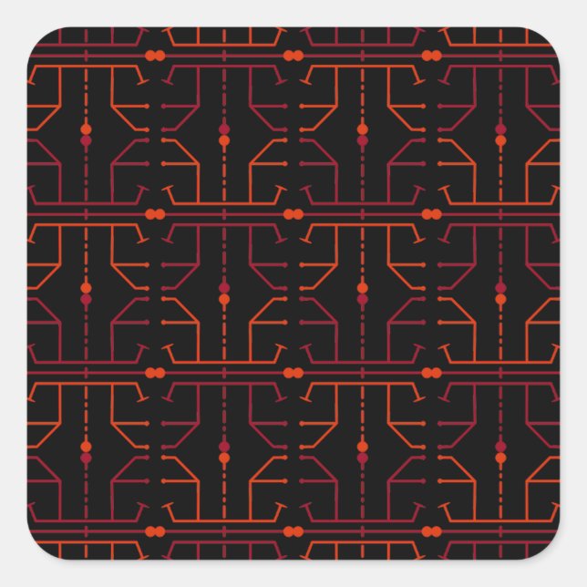 Hieroglyph Abstrakte Musteraufkleber Quadratischer Aufkleber (Vorderseite)