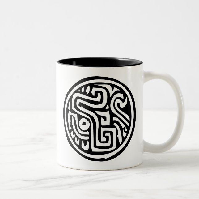 Hieroglyph (Maya) Zweifarbige Tasse (Rechts)