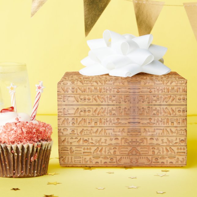Hieroglyphe Altägypten Sprache Eingravierter Text Geschenkpapier (Geburtstagsparty)