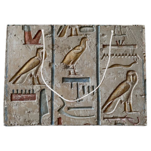 Hieroglyphe Altägypten Sprache Eingravierter Text  Große Geschenktüte