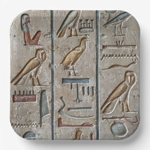 Hieroglyphe Altägypten Sprache Eingravierter Text Pappteller