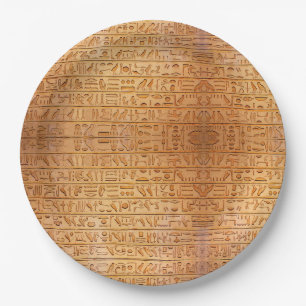 Hieroglyphe Altägypten Sprache Eingravierter Text Pappteller
