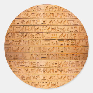 Hieroglyphe Altägypten Sprache Eingravierter Text  Runder Aufkleber