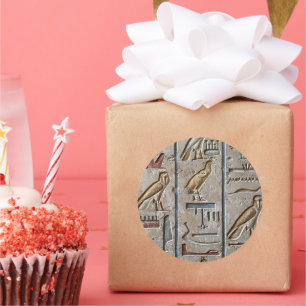 Hieroglyphe Altägyptische Sprache Eingravierter Te Runder Aufkleber