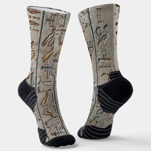 Hieroglyphe Altägyptische Sprache Eingravierter Te Socken (Gewinkelt)