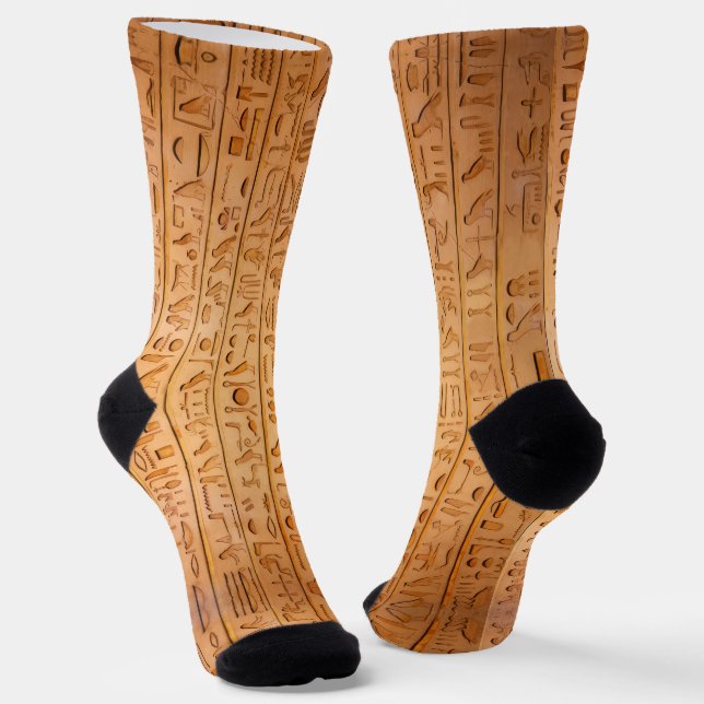 Hieroglyphe Altägyptische Sprache Eingravierter Te Socken (Gewinkelt)