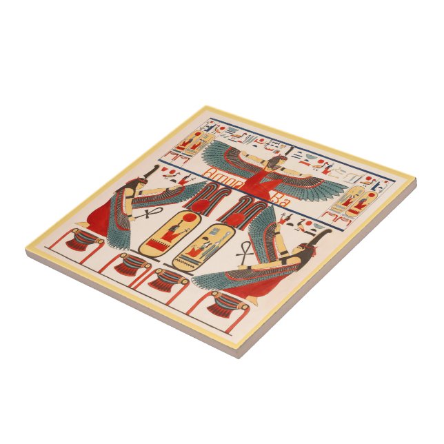 Hieroglyphen des ägyptischen Gottamon-Ra Fliese (Seite)