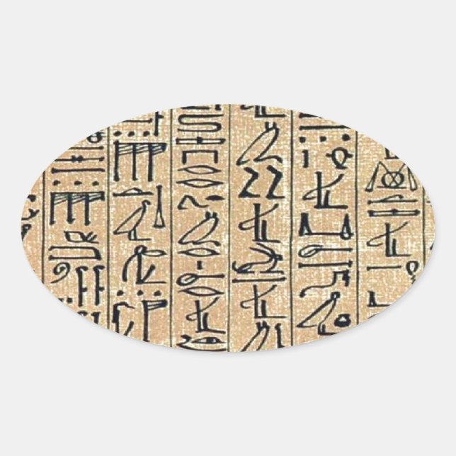 Hieroglyphen Hieroglifos Ovaler Aufkleber (Vorderseite)