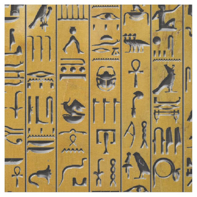 Hieroglyphen im Gold Stoff (Nahaufnahme)
