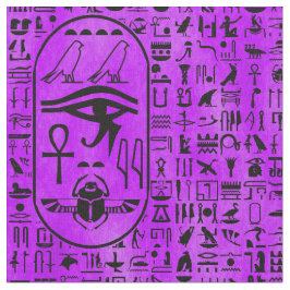 Hieroglyphen lila stoff