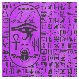 Hieroglyphen lila stoff