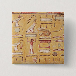 Hieroglyphen, vom Grab von Seti I Button