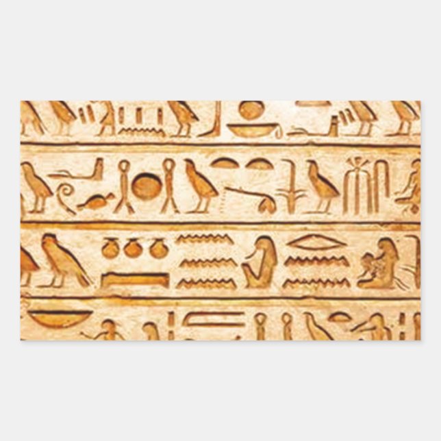 hieroglyphics hieroglyphisch rechteckiger aufkleber (Vorderseite)