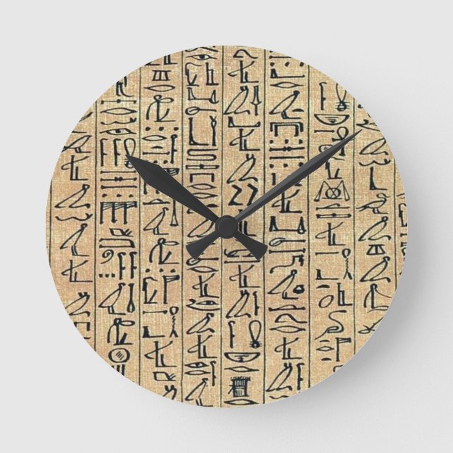 Hieroglyphie-Uhr Runde Wanduhr (Vorderseite)