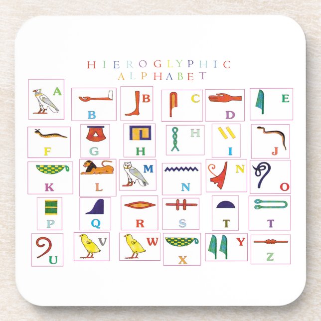 Hieroglyphisch Alphabet Getränkeküste Getränkeuntersetzer (Vorderseite)