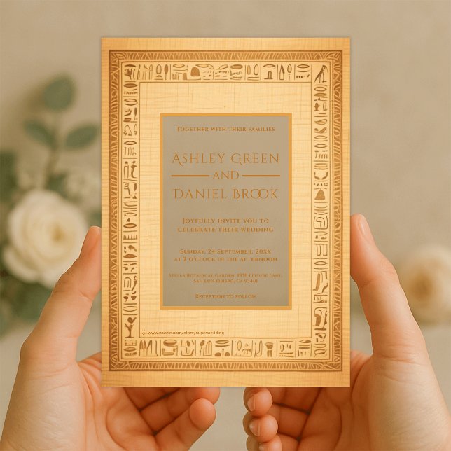 Hieroglyphische Motive Papyrus Alte Ägyptische Hoc Acryleinladungen (Von Creator hochgeladen)