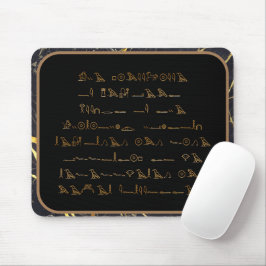 Hieroglyphische Zeichen - schwarzer und goldener M Mousepad