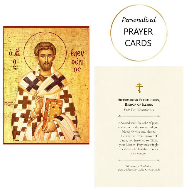 Hieromartyr St. Eleutherius Orthodox Prayer Card Platzkarte (Von Creator hochgeladen)