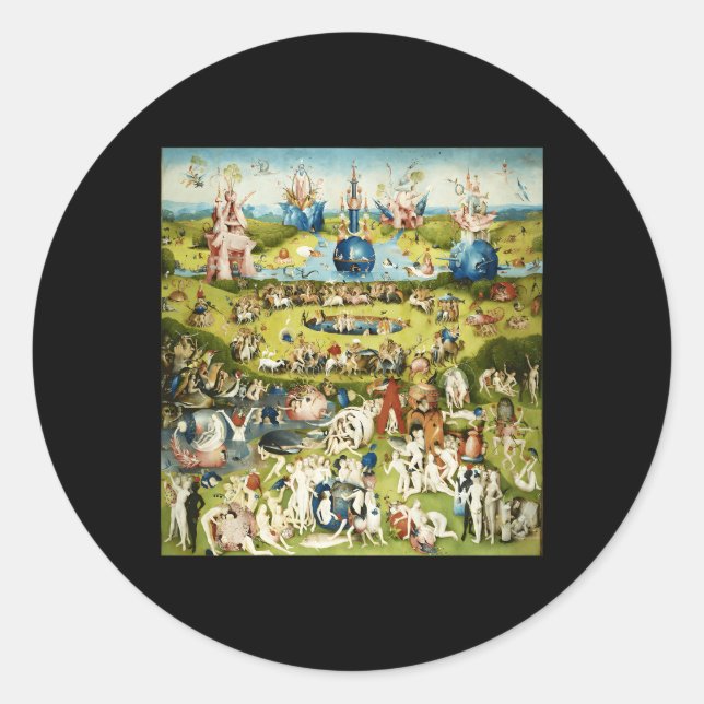 Hieronymus Bosch Der Garten weich Freuden Runder Aufkleber (Vorderseite)