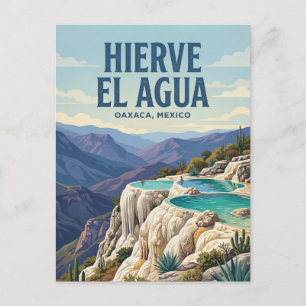 Hierve el Agua ist ein Felsen am Rande eines Berge Postkarte