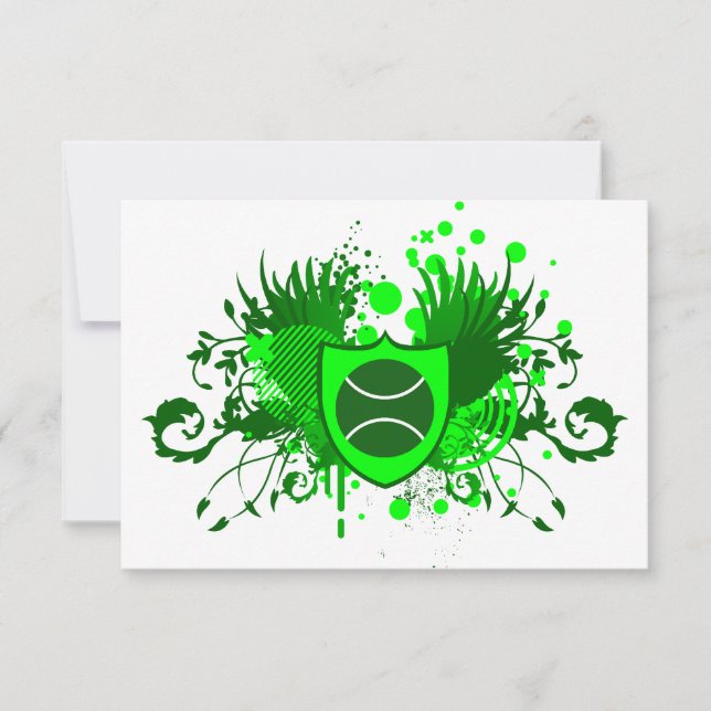 Hifi-Wappen-Tennisball Einladung (Vorderseite)