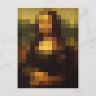 Hige pixated Mona Lisa Digital Art Postkarte
