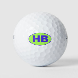 Higgins Beach Blue Green HB Oval Logo Golfball