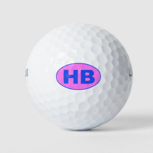 Higgins Beach Blue Pink HB Oval Logo Golfball