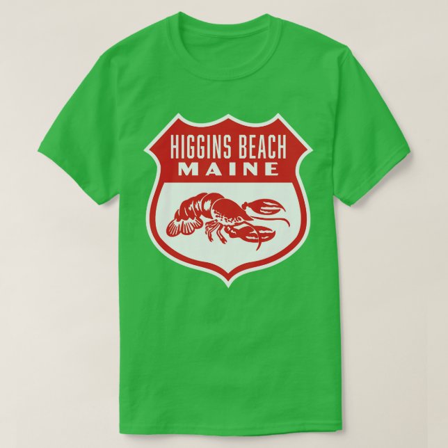 Higgins Beach Maine Retro Shield Red T-Shirt (Design vorne)