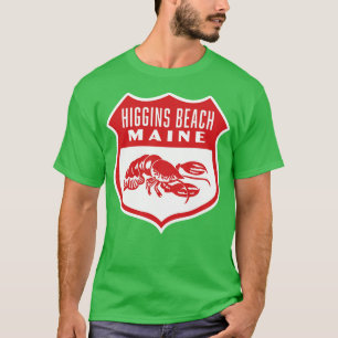 Higgins Beach Maine Retro Shield Red T-Shirt