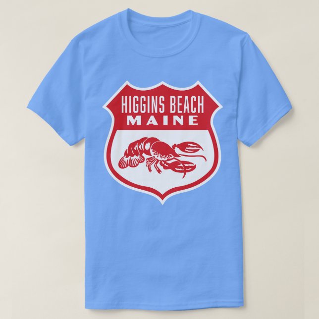Higgins Beach Maine Retro Shield Red T-Shirt (Design vorne)