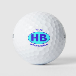 Higgins Beach Oval Blue Aqua Personalisiert Golfball