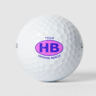 Higgins Beach Oval Blue Pink Personalisiert Golfball