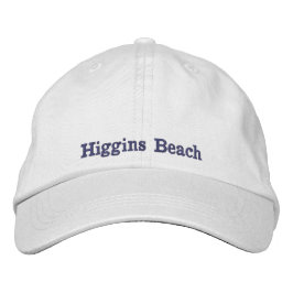 Higgins Beach Slate Grau Typografie White Bestickte Baseballkappe