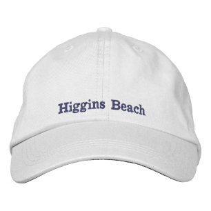 Higgins Beach Slate Grau Typografie White Bestickte Baseballkappe