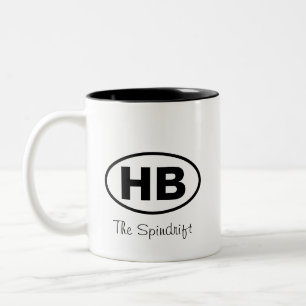 Higgins Beach Two Letter Oval Hütte Zweifarbige Tasse