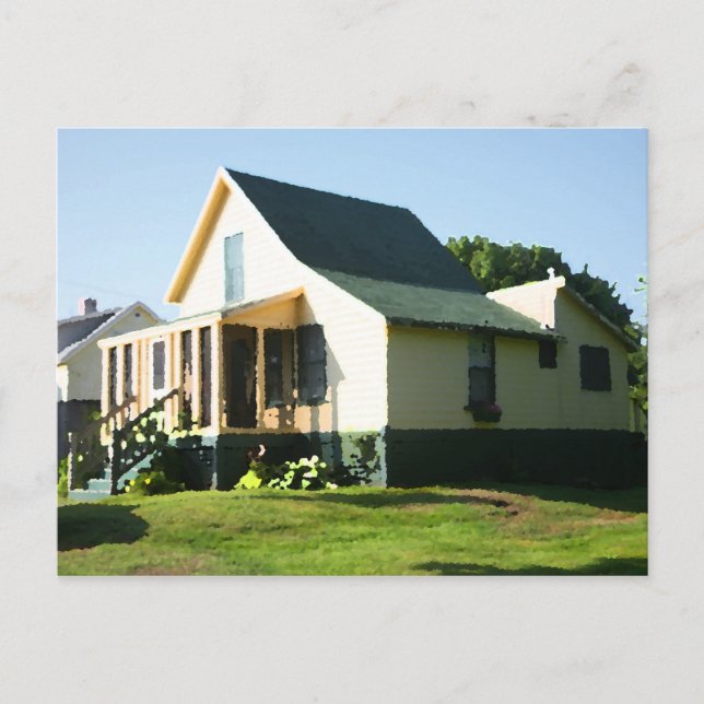 Higgins Beach Vintage Hütte Postcard Morgens Postkarte (Vorderseite)