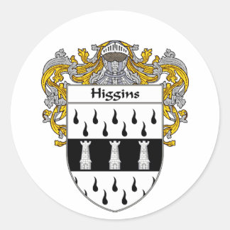 Higgins Coat of Arms (Mantled) Runder Aufkleber
