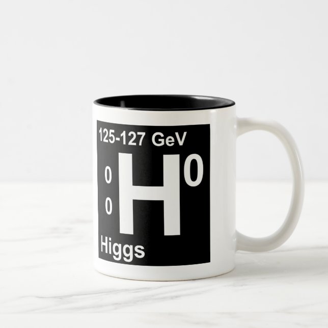 Higgs Boson (linkshändig) Zweifarbige Tasse (Rechts)