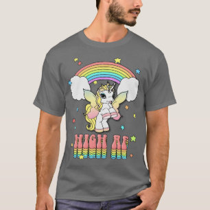 High AF Regenbogen Unicoron Stoner Design T-Shirt