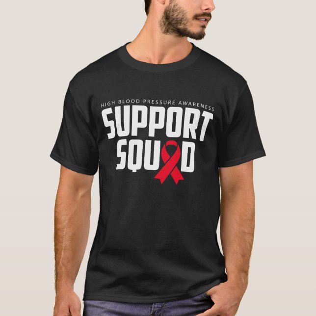 High Blood Pressure Awareness Red Ribbon Support S T-Shirt (Vorderseite)